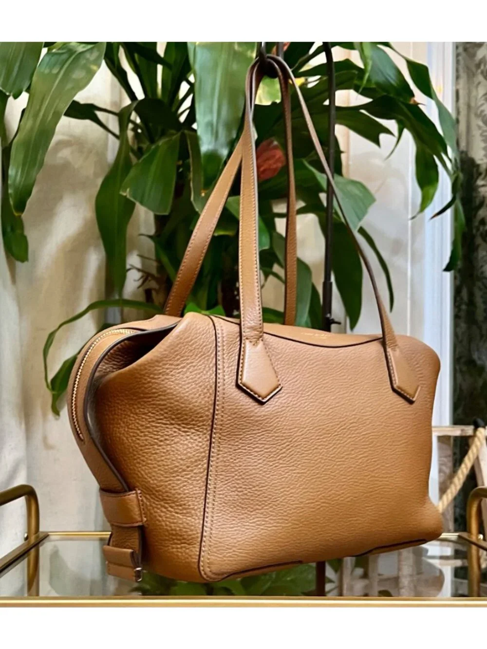 AUTHENTIC TORY BURCH TAN PERRY SATCHEL HANDBAG